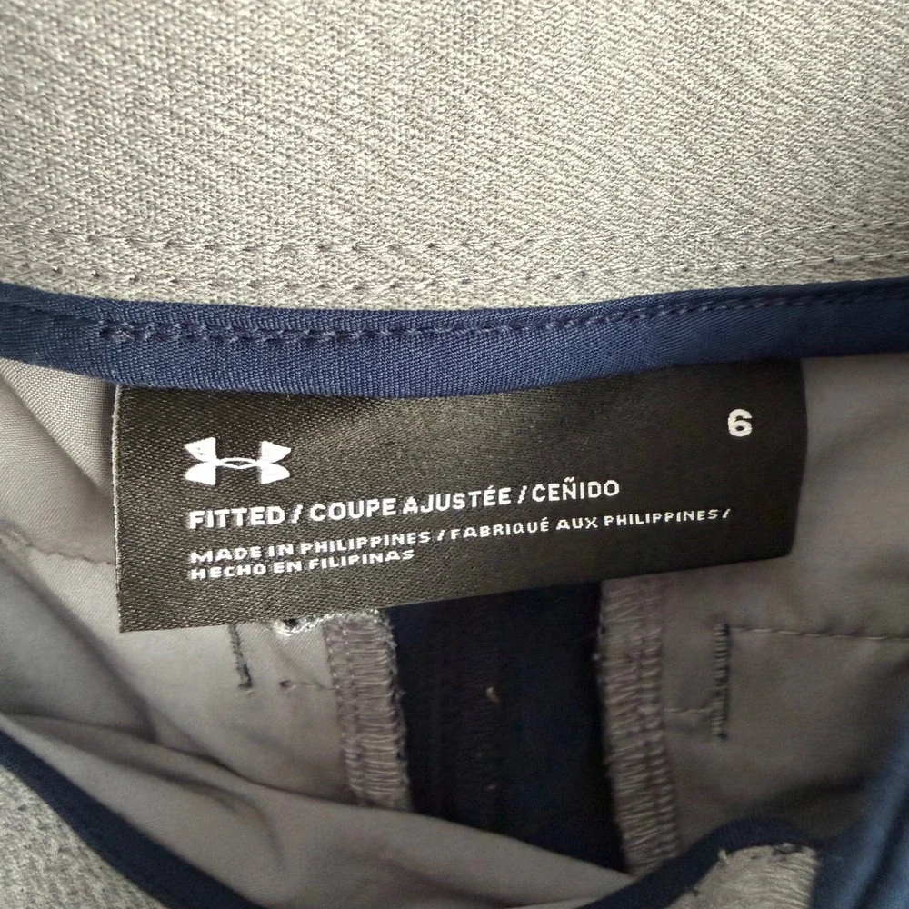 UNDER ARMOUR Navy Ladies Fitted Golf Activewear Dri-Fit Pants, 6
